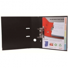 易达（Esselte）avance全包胶档案夹文件夹两孔夹 20137 黑色 A4 3寸 背宽74MM