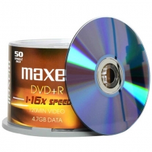 麦克赛尔（maxell）DVD+R 16速4.7G 碟片/光盘/刻录光盘/光碟/空白光盘 紫纹黑尊 桶装50片