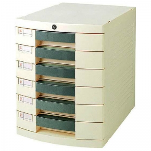钊盛（ZSSI）ZS-266 六层带锁 多用带滑轮文件柜/桌面文件柜/抽屉文件柜 屉面颜色随机