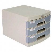 远生（USIGN）US-33K 三层带锁 塑料文件柜/桌面文件柜 屉面颜色随机