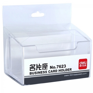得力（deli）7623 透明名片座/名片架/名片夹