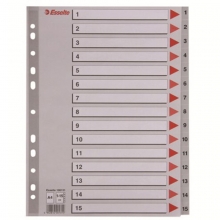 易达（Esselte）47140/100131 胶质分类索引/塑料分页纸/PP隔页纸/索引纸 1-15数字(15页)