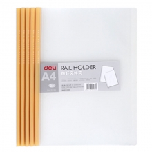 得力（deli）5530 透明套杆 弧度杆抽杆文件夹/拉杆夹 A4 8mm 60页 5个装 颜色随机