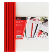 得力（deli）5532 加宽加厚实色杆抽杆文件夹/拉杆夹 A4 15mm 60页 5个装 红色