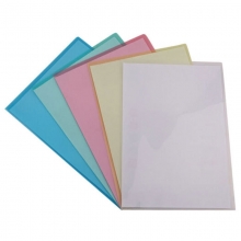 易达（Esselte）700245 透明文件套/单页夹/单片文件夹/单片夹/L型文件袋 蓝色 12个/包