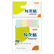 N次贴（STICKN）34017 粉彩四色纸质指示标签/便利贴 76*14mm*4条 100张/本