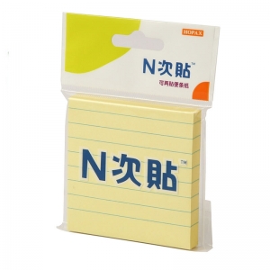 N次贴（STICTN）31073 带横线便利贴/线条便条贴 76*76mm 黄色 100张/本