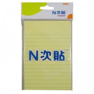 N次贴（STICTN）31077 带横线便利贴/线条便条贴 150*101mm 黄色 100张/本