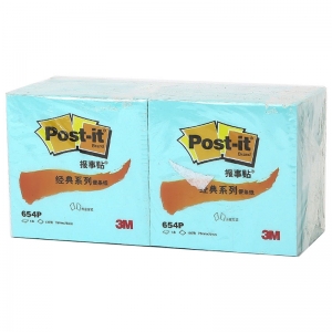 3M（3M）654P 经典系列便条纸/报事贴 76*76mm 蓝色 12本/包