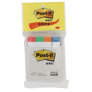 3M（3M）550R 纸质分页标签纸/指示标签纸/便利贴 14*75mm*4色*100片（四色）