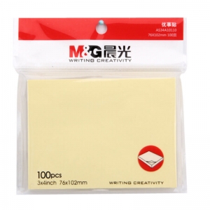 晨光（M&G）YS-04 彩色优事贴/报事贴/便条纸 76*102mm*100页 黄色 十本