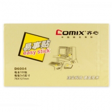 齐心（Comix）D6004 易事贴/便利贴/便签纸 76*125mm*100张 颜色随机 10本装