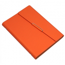 萨搏（SABO）6-16/A5 活页仿皮笔记本/三折6孔皮面本 A5-62页100g米黄内芯 橙色