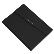 萨搏（SABO）6-16/A5 活页仿皮笔记本/三折6孔皮面本 A5-62页100g米黄内芯 黑色