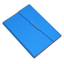 萨搏（SABO）6-16/A5 活页仿皮笔记本/三折6孔皮面本 A5-62页100g米黄内芯 蓝色