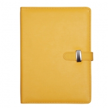 国俊众搏（GJZB）35256 磨砂PU仿皮活页笔记本/皮面本 A5（235*175mm）96页/6孔 黄色
