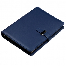 国俊众搏（GJZB）35166 磨砂PU仿皮活页笔记本/皮面本 B5（210*275mm）96页/6孔 蓝色