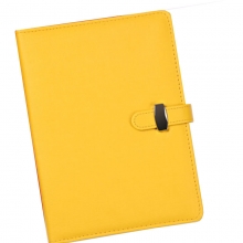 国俊众搏（GJZB）35166 磨砂PU仿皮活页笔记本/皮面本 B5（210*275mm）96页/6孔 黄色