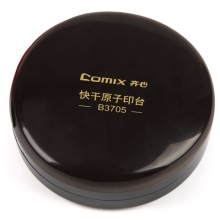 齐心（Comix）B3705 圆形快干原子印台 85mm 红色