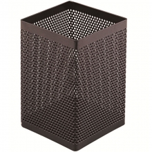 齐心（Comix）B2003 黑色金属网状方形笔筒 长70mm*宽70mm*高108mm 黑色