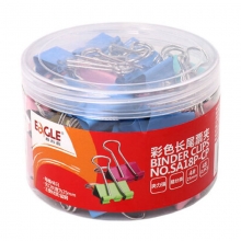 益而高（EaGLE）SA18P-CP 筒装长尾票夹/燕尾夹/长尾夹/铁夹子/凤尾夹 25mm 彩色 48只/筒