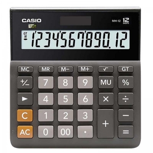 卡西欧（CASIO）MH-12-BK 小型超宽商务计算器 12位 黑色