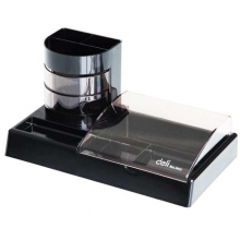 得力（deli）903 多功能组合办公盒/笔筒 黑色 H115*L234*W129mm