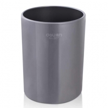 得力（deli）907 圆形塑料办公笔筒 颜色随机 H104*Φ80mm