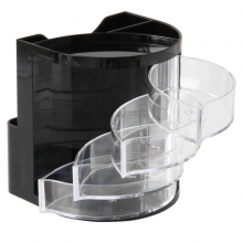 得力（deli）9133 四层多功能办公笔筒 黑色 H105*W92*L92mm