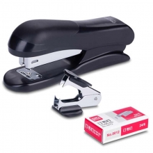 得力（deli）0355 卡式办公组合套装（订书机+起订器+订书针）20页 颜色随机