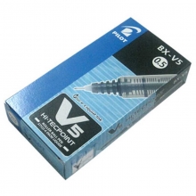 百乐（PILOT）BX-V5 针管笔/水性笔/走珠签字笔 0.5mm 黑色 12支装