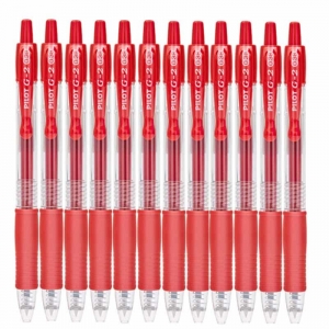 百乐（PILOT）BL-G2-38 按动中性笔/G-2啫喱笔/签字笔（替芯BLS-G2-38）0.38mm 红色 12支装