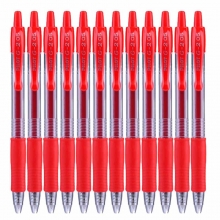 百乐（PILOT）BL-G2-5 按动中性笔/G-2啫喱笔/签字笔（替芯BLS-G2-5）0.5mm 红色 12支装
