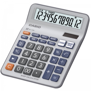 卡西欧（CASIO）DC-12M  多功能商务财务计算器/找零机/高识别度大键盘/找零功能 12位 大号 灰白色