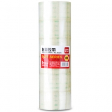得力（deli）30325 透明封箱胶带/宽胶带 60mm*100y*50um（91.4m/卷） 6卷/筒