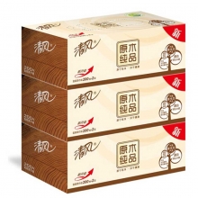 清风（APP）B338C1 原木纯品系列面巾纸/抽纸  206*195mm 硬盒 2层200抽*3盒/提