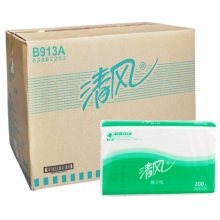 清风（APP）B913A 单层三折擦手纸 200张*20包/箱