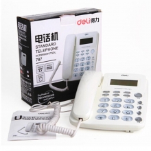 得力（deli）787 电话机/座机 透明按键/免电池/来电显示（素雅白）