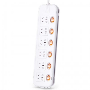 突破（TOP）T6K6 新国际电源插座/插线板/接线板 10A 六位分控 10米