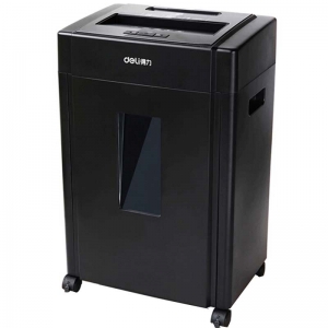 得力（deli）9904 粒状2*12mm 德国5级保密碎纸机粉碎机 黑色