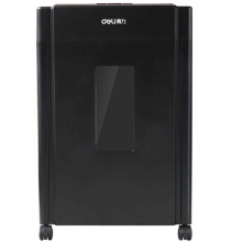 得力（deli）9904 粒状2*12mm 德国5级保密碎纸机粉碎机 黑色