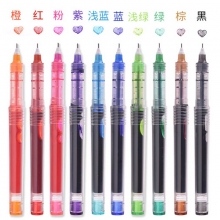 白雪（snowhite）X55 多色直液式走珠笔/中性笔 0.5mm 浅绿色 12支装