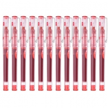 白雪（snowhite）X55 多色直液式走珠笔/中性笔 0.5mm 红色 12支装