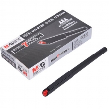晨光（M&G）MG2180 会议笔/办公碳素纤维头中性笔/签字笔 0.5mm 红色 12支装