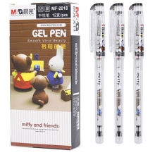 晨光（M&G）MF2018 米菲系列全针管中性笔（替芯MF2907）0.38mm 黑色 12支/盒