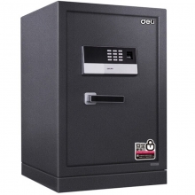 得力（deli）4074 生物指纹识别保管箱全钢指纹双保险保险柜 电子密码保管柜 高80cm 带底轮