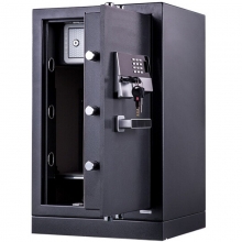 得力（deli）4074 生物指纹识别保管箱全钢指纹双保险保险柜 电子密码保管柜 高80cm 带底轮