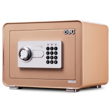 得力（deli）4082 全钢防盗电子密码保险箱 办公保管箱入墙床头款 高35CM 金色