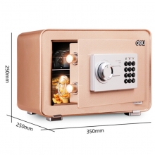 得力（deli）4082 全钢防盗电子密码保险箱 办公保管箱入墙床头款 高35CM 金色