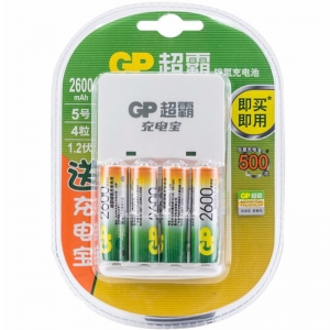 超霸（GP）260AAHC-2IL4(KB01)充电套装 可充5号7号 含4粒2600毫安充电电池